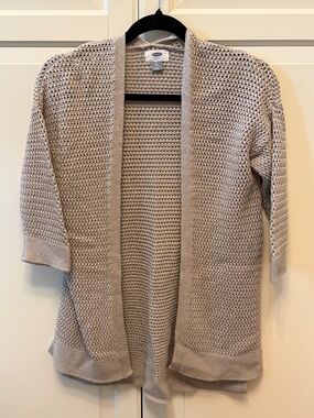 Old Navy Open Knit Ivory Beige Cardigan Sweater